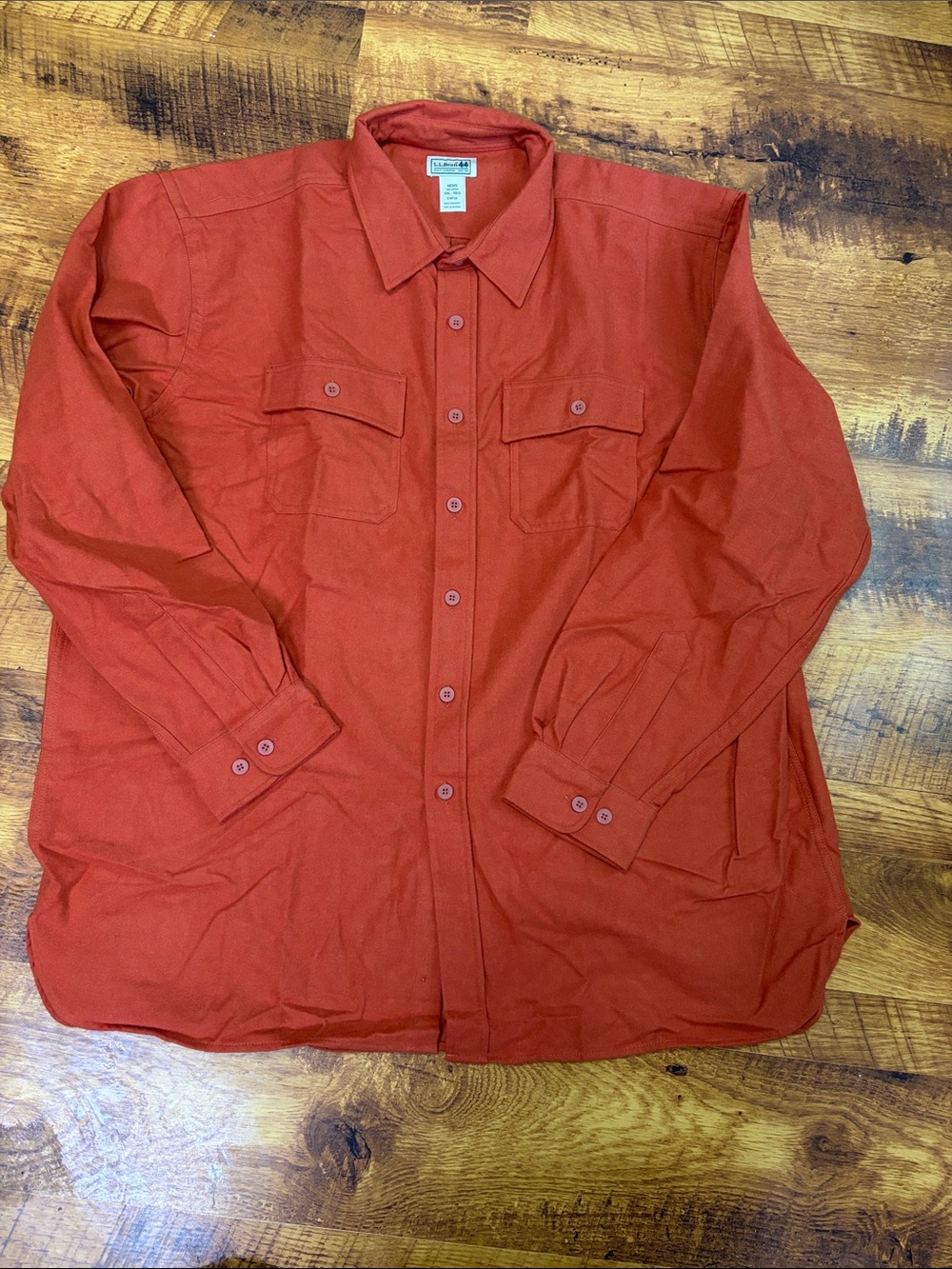 L.L. Bean Men's Button-Down Shirt in Deep Orange